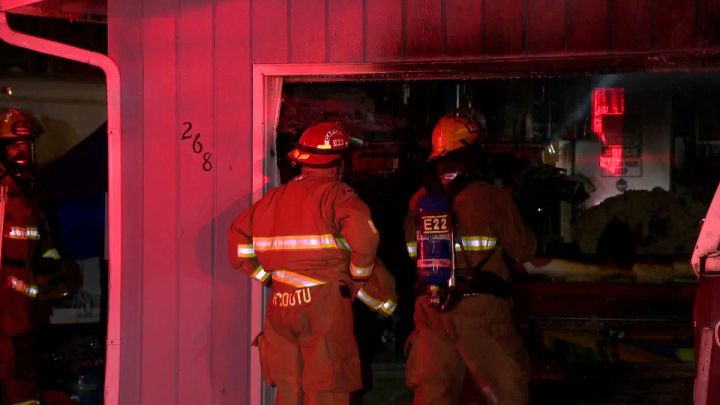 Garage explosion and fire in NE Calgary - Oct 6, 2017.