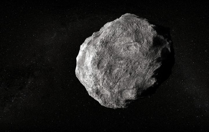A file photo of an animated asteroid.