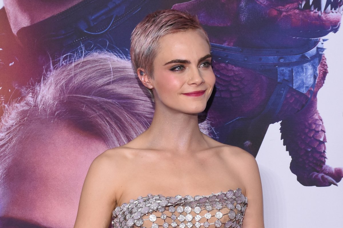 Actress Cara Delevingne during the red carpet of  'Valerian and the City of a Thousand Planets' on August 02, 2017.