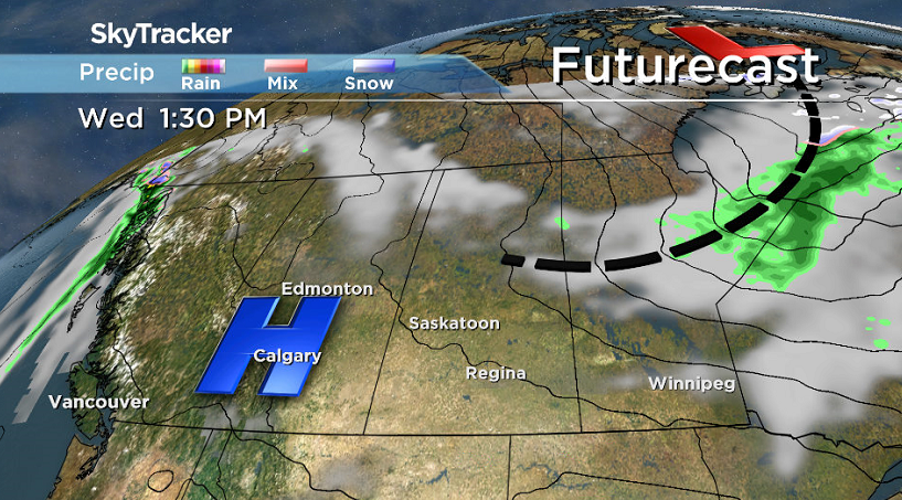 High pressure builds back in across the region on Wednesday.