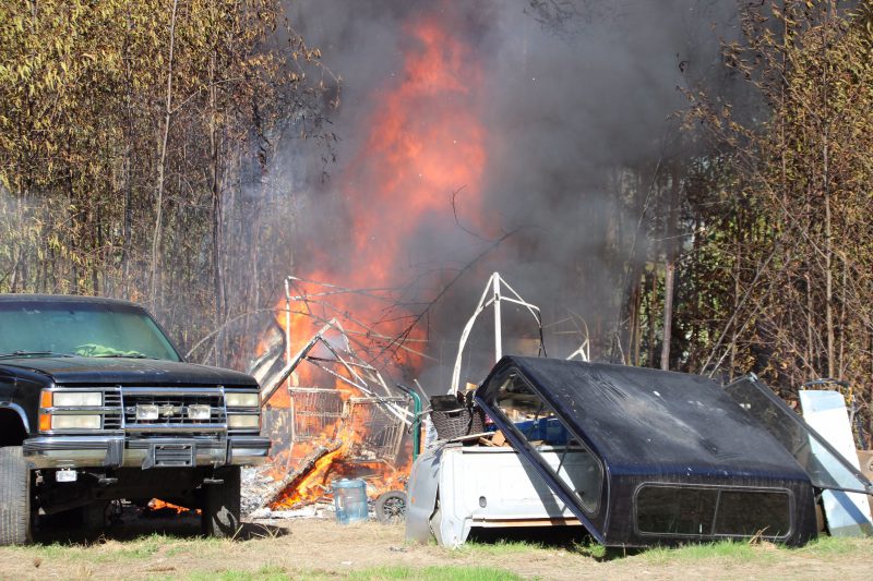 Fire destroys camper van, tents at Surrey homeless camp - image