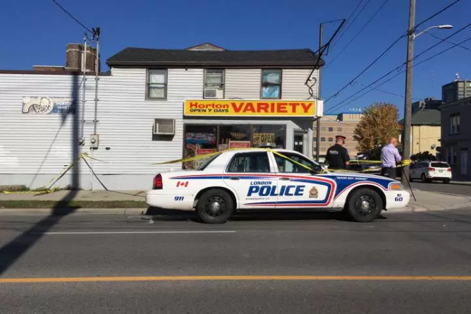 London police blocked off the Horton Variety store, as part of their investigation on Sunday, Oct. 22, 2017.