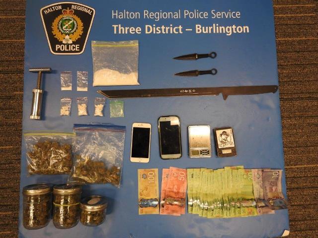 A Burlington man is facing numrous charges after police seized drugs and weapons.