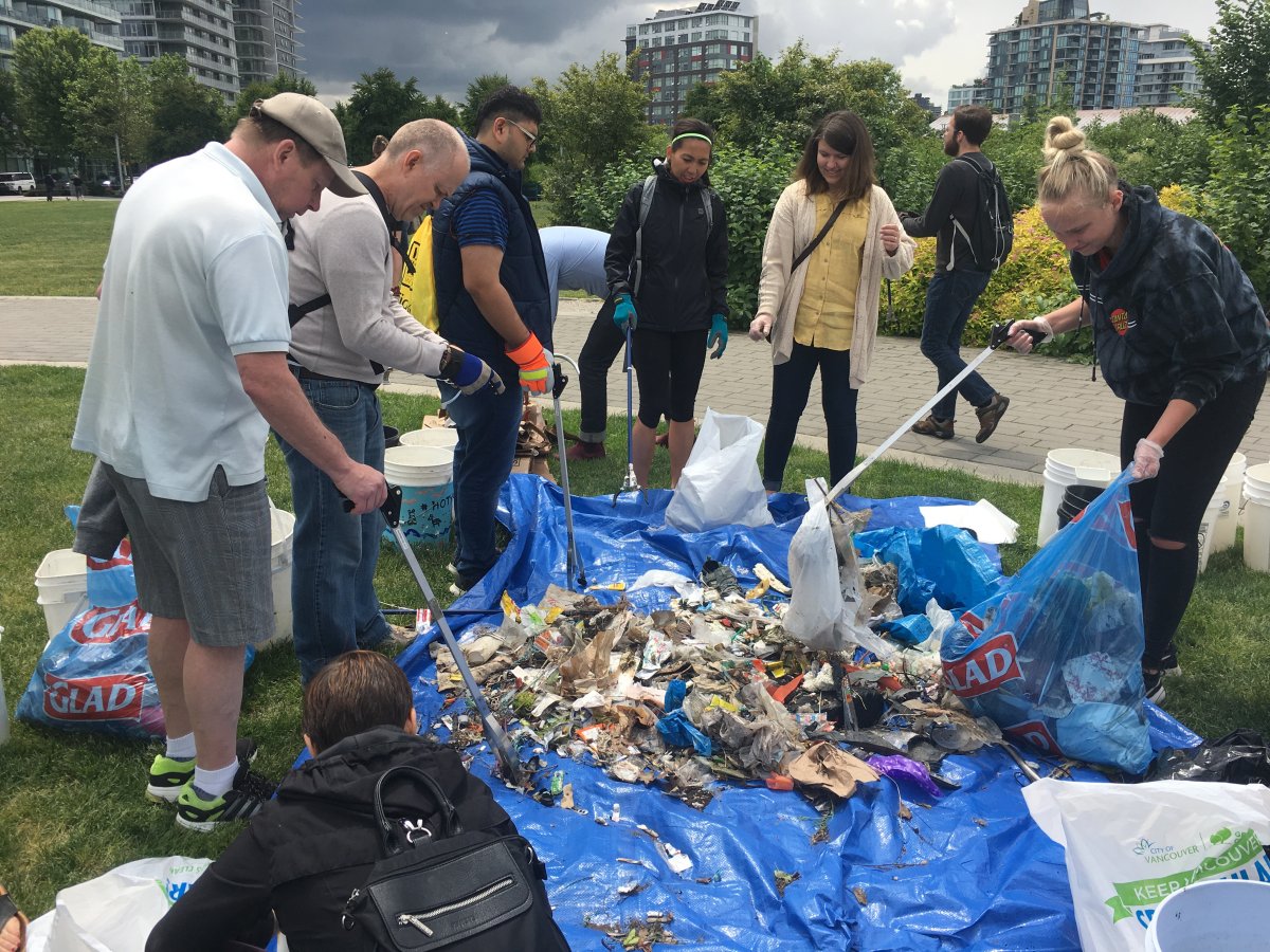 Volunteers meet to clean-up Vancouver's beaches. 
