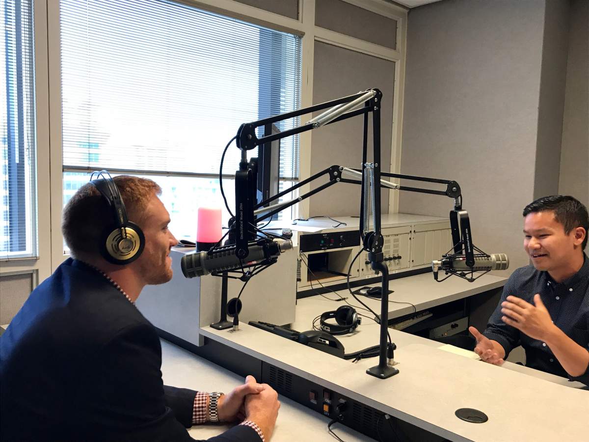 Travis Lulay in the CKNW studio.