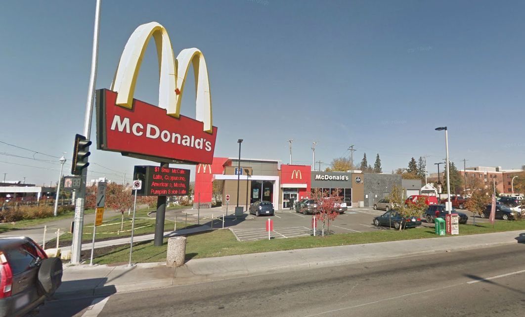 The McDonald's restaurant on 111 Avenue near 106 Street in Edmonton, Alta.