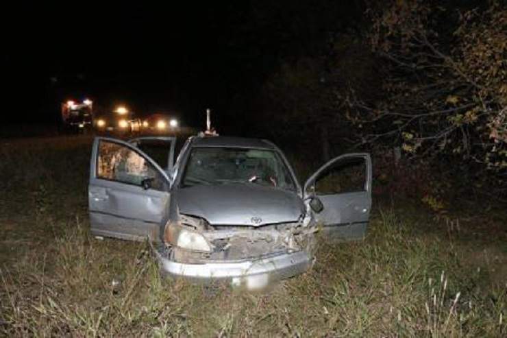 The car involved in a serious collision that left three injured. 