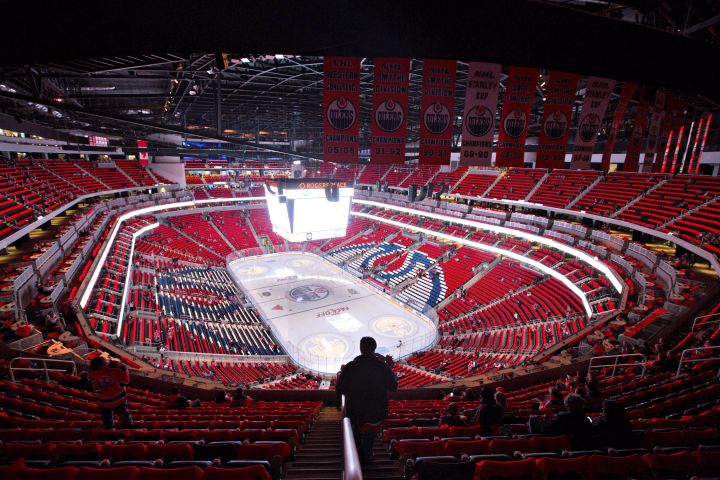 Home of the Edmonton Oilers, Rogers Place, on opening night before the Oilers take on the Calgary Flames in Edmonton, Alta., on Wednesday October 12, 2016.