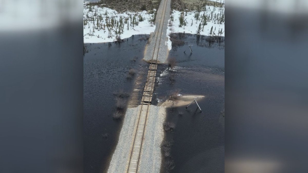 Damage to the rail line has left Churchill mostly cut off from the rest of the province.