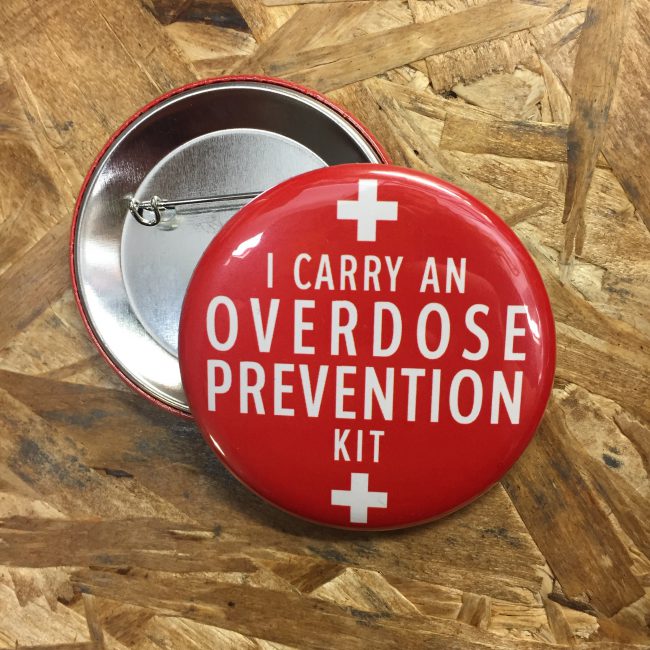 ‘I carry an overdose prevention kit’: Toronto man makes buttons for people who carry naloxone kits - image