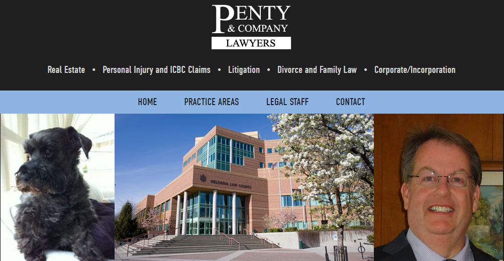 The website for Penty and Company, Christopher Penty’s law firm.