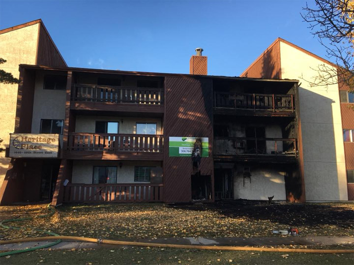 A fire at a Prince Albert apartment building has forced a number of people into temporary shelter.