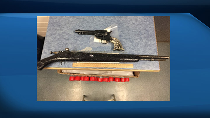 Prince Albert police seize sawed-off .22-calible, BB gun from man fleeing from officers on Saturday, Oct. 7, 2017.