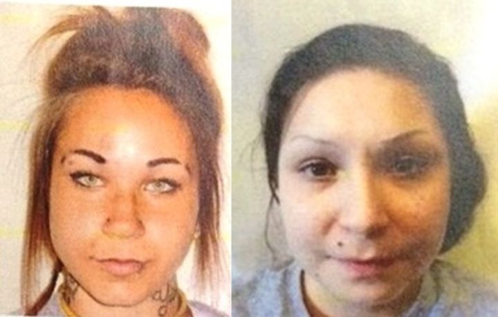 Edmonton police are searching for 23-year-old Kelsie Laine Marie Mast (L) and 20-year-old Samantha Faye Toope (R).