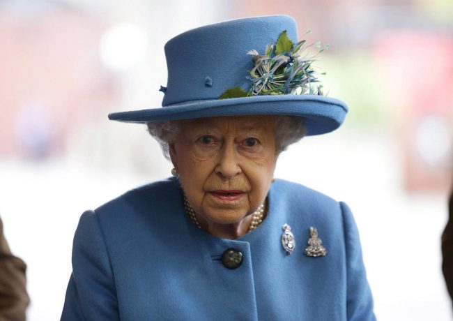 Queen Elizabeth II during a visit to the Household Cavalry Mounted Regiment at the Hyde Barracks, London.
