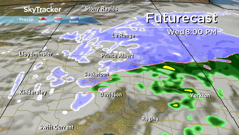 Rain then transitions over to snow as cooler air slides in Wednesday night.