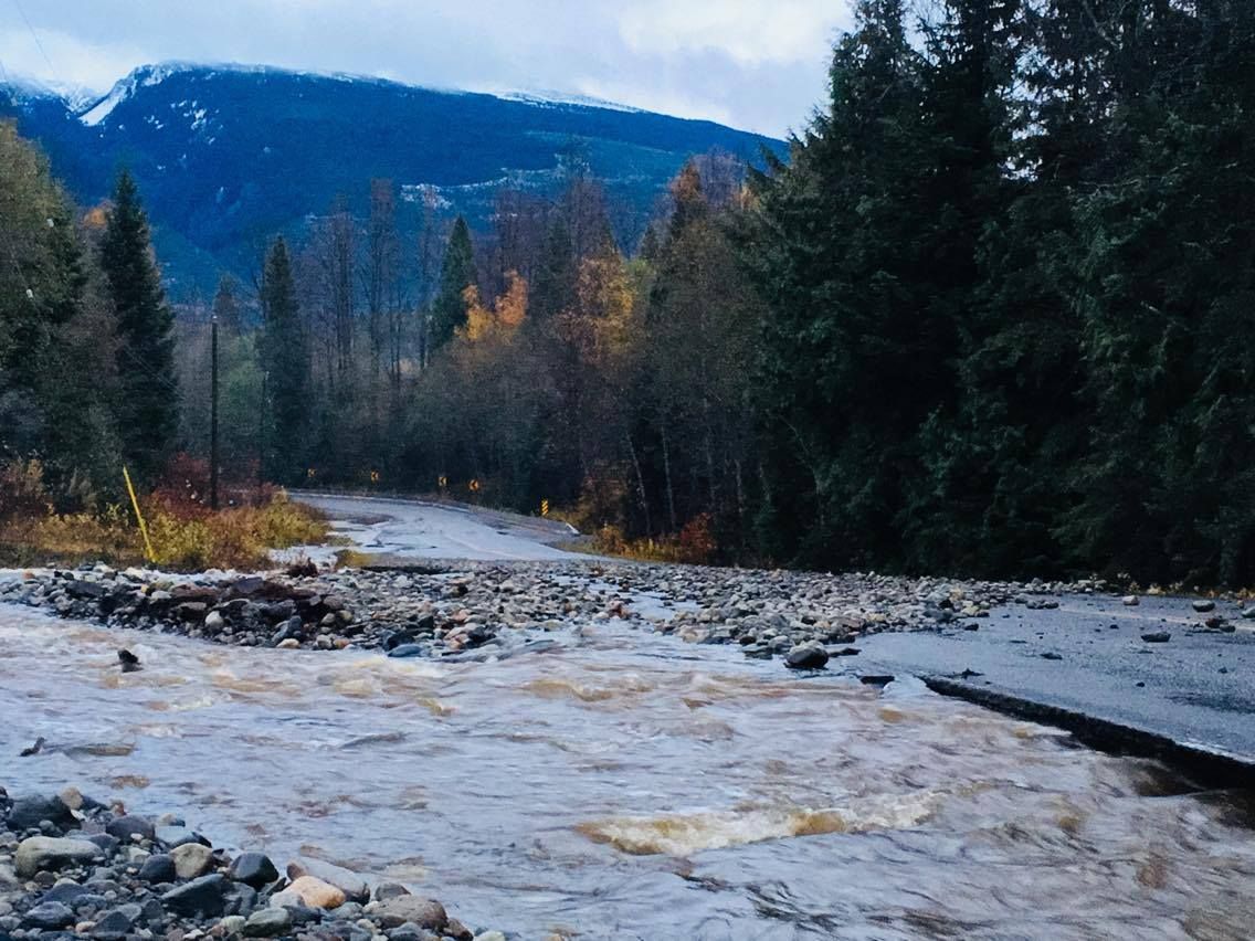 Flooding at intersection of Egan Rd and Nisga’a Hwy In Rosswood. 40 km north of Terrace