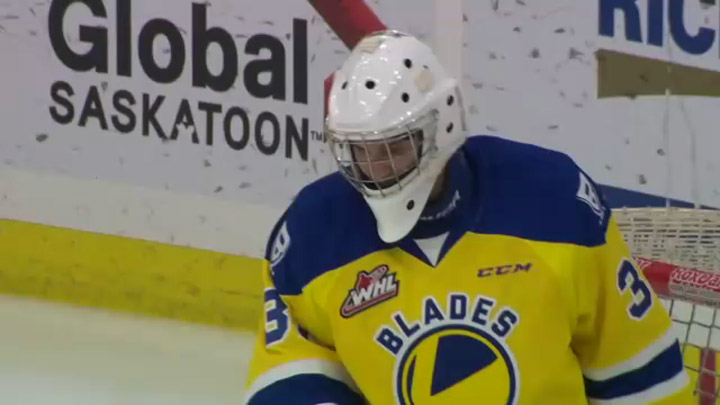 Ryan Kubic kicked out 65 shots in two nights as the Saskatoon Blades won back-to-back games for the first time this season.
