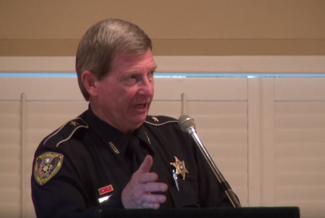 Caddo Parish Sheriff Steve Prator is seen in this screen grab from a May 19, 2015 press conference.