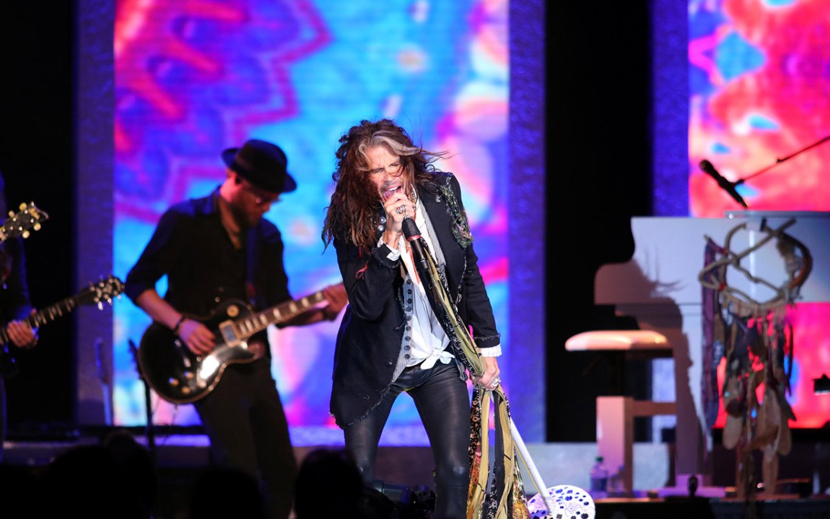 Steven Tyler performs at the 2017 Starkey Hearing Foundation So the World May Hear Awards Gala at the Saint Paul RiverCentre on July 16, 2017 in St. Paul, Minnesota.
  (Photo by ).