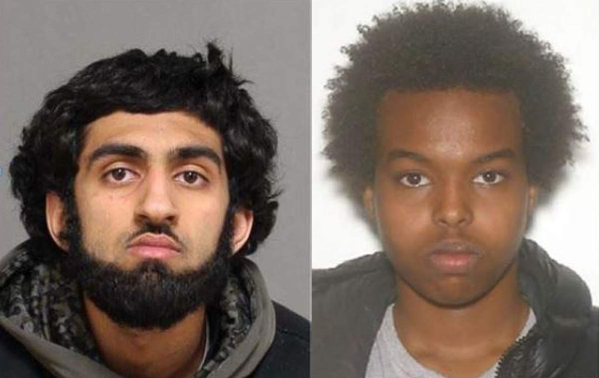 Zayn Chaudry, 19, (left) and Yahya Abdirahman, 20, (right) are both wanted for first degree murder after Oct. 5 shooting.