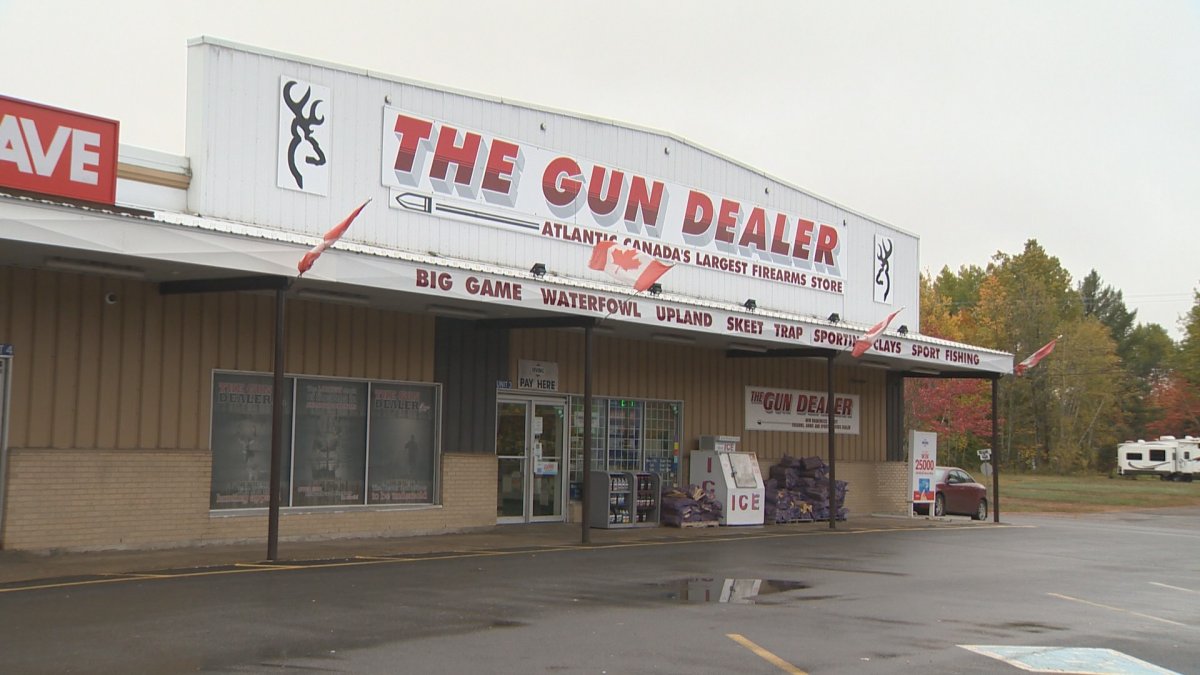 The Gun Dealer in McAdam, N.B., was broken into on Monday, Oct. 9. 