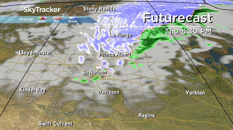 There is a risk of mixed precipitation in the Saskatoon area Thursday afternoon.