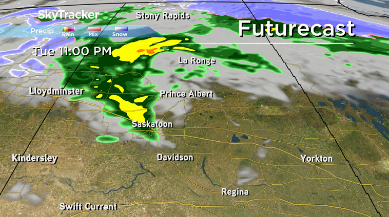 There is a risk of rain along the cold front as it slides through the region Tuesday night.