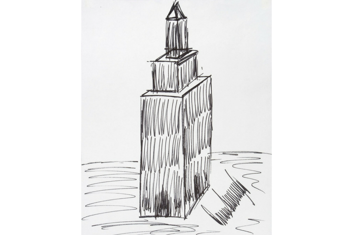 A drawing by president Donald Trump that sold for $16,000 at auction on Oct. 19, 2017.