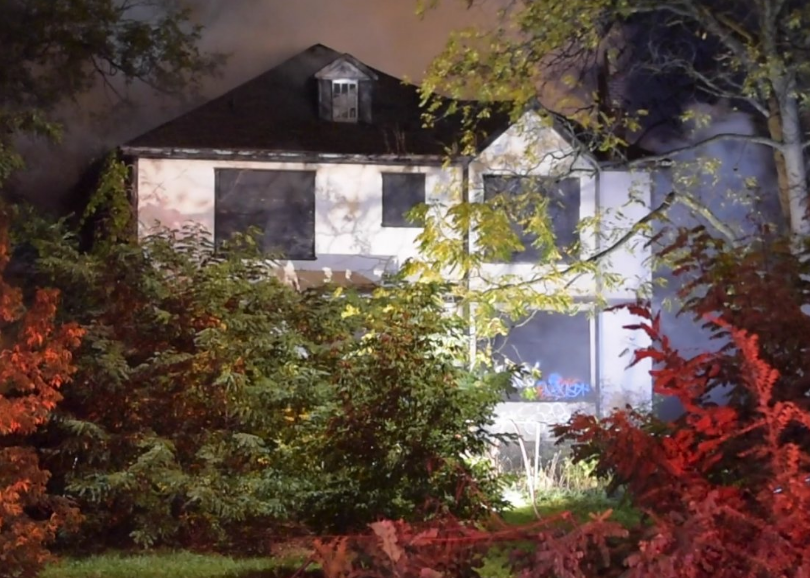 Eleven fire units responded to a blaze at an abandoned home on Upper James near Brucedale.