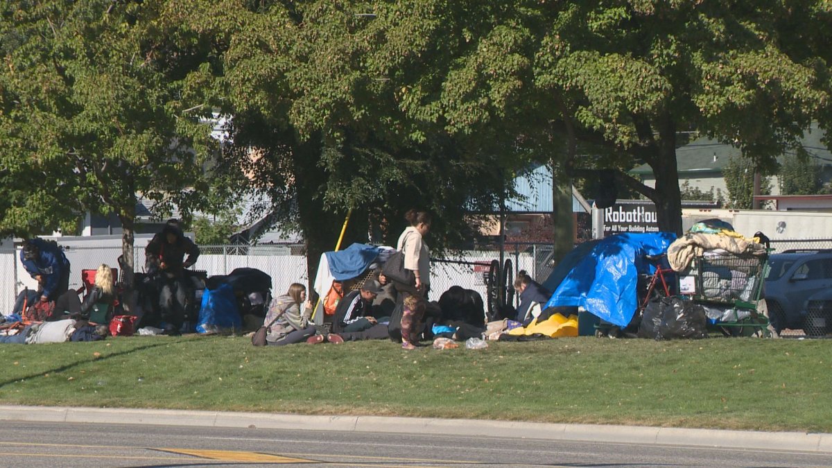 A linear park near 25 Ave. in Vernon has become a popular hangout for homeless people.