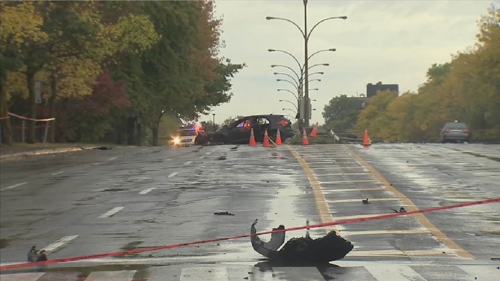 A woman was seriously injured in a crash on Christophe-Colomb Avenue Sunday, Oct. 8, 2017.