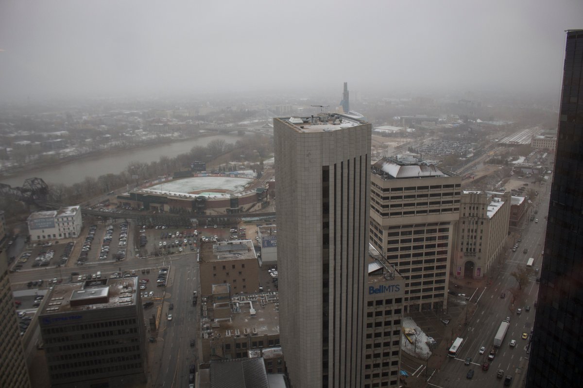 A snapshot of a wintry Winnipeg taken Thursday afternoon shows less than ideal conditions for sleeping outdoors. 