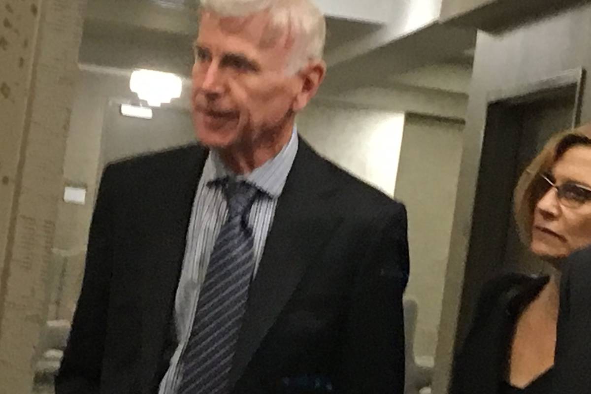 Dr. William Mather during a disciplinary hearing on Oct. 16, 2017.