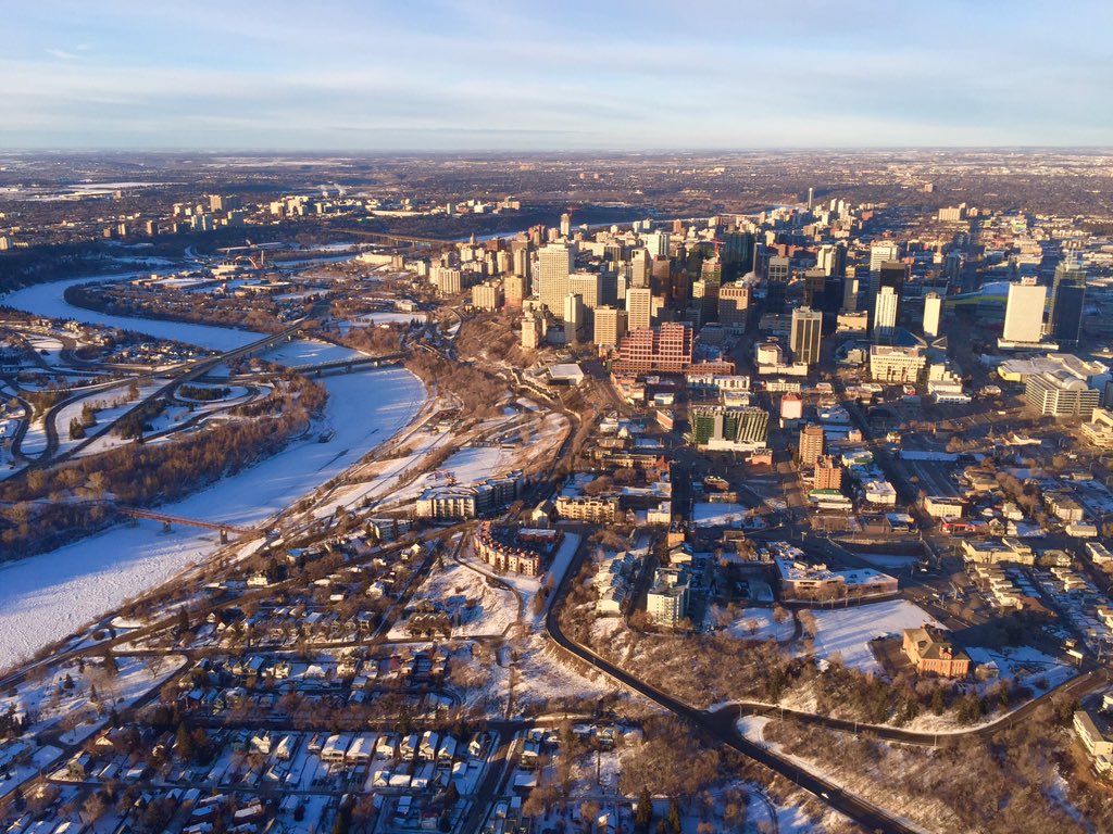 An aerial view of Edmonton.