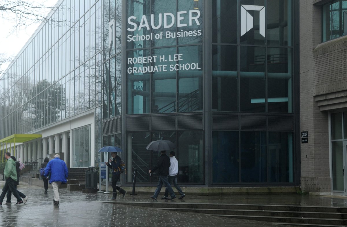 A view of the Sauder School of Business and Robert H. Lee Graduate School building on the University of British Columbia (UBC) campus in Vancouver, BC, Canada on  April 19, 2013.