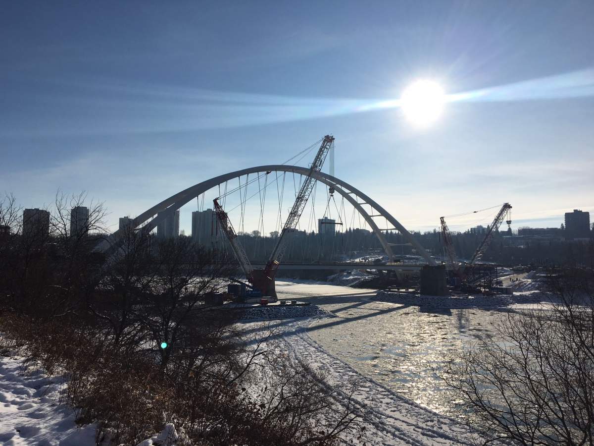 The old Walterdale Bridge was gone Thursday morning, Nov. 9, 2017.