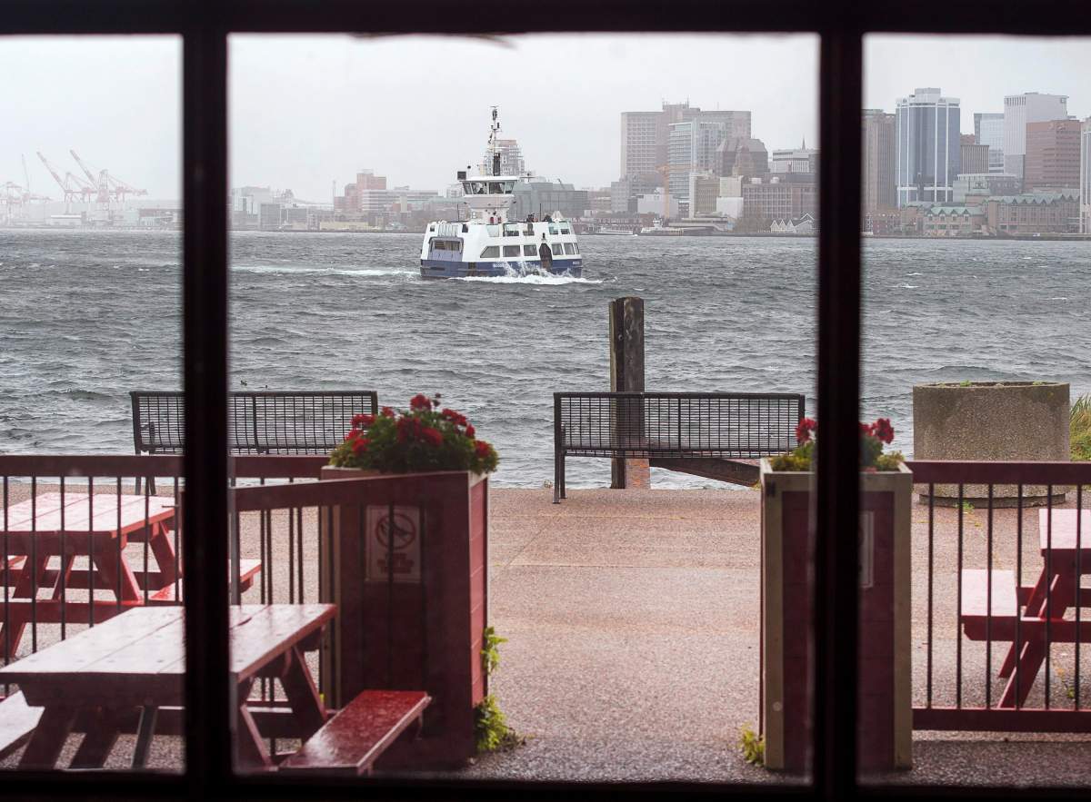 A cross-harbour ferry arrives in Dartmouth, N.S. on Monday, Nov. 6, 2017.
