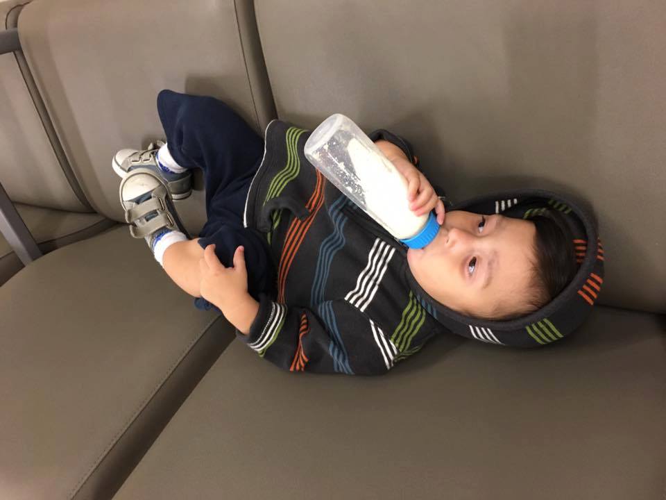 Micah suffers from severe food allergies and can only eat peaches or a special food formula.