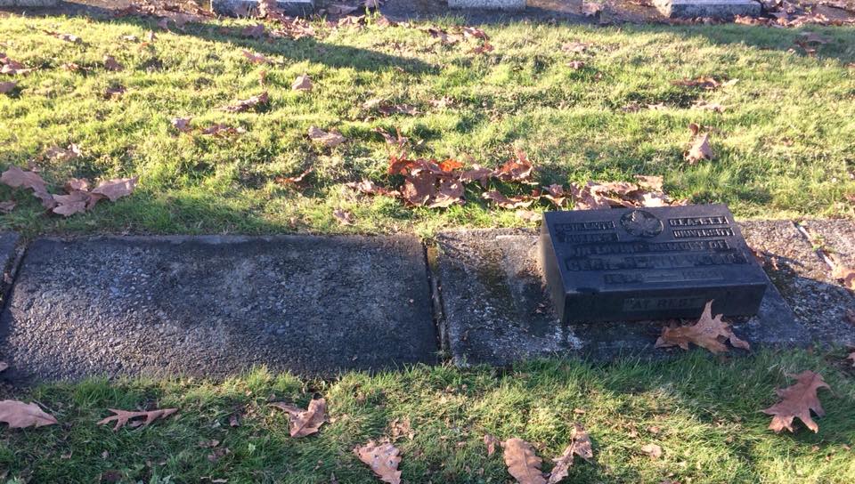 A grave without a headstone at New Westminster cemetery.