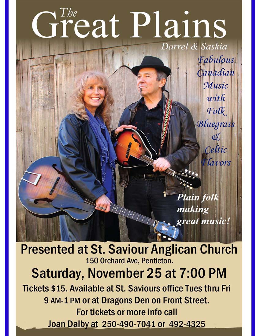 Fundraiser Concert with Saskia and Darrel, The Great Plains, at St ...