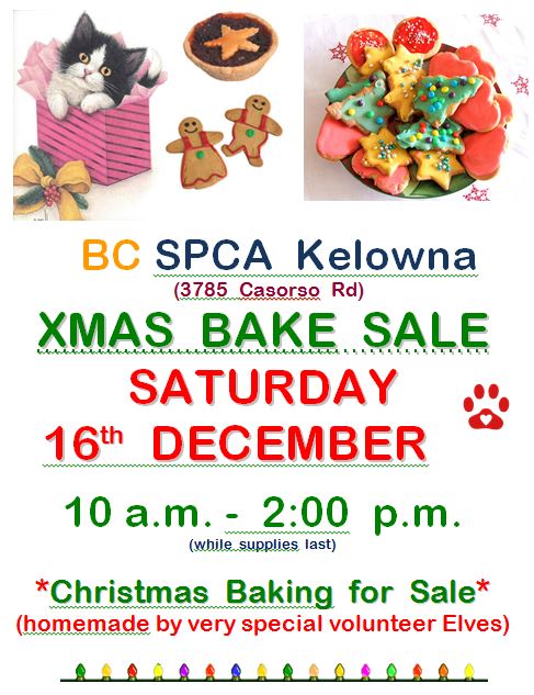 BC SPCA Kelowna CHRISTMAS BAKE SALE - image