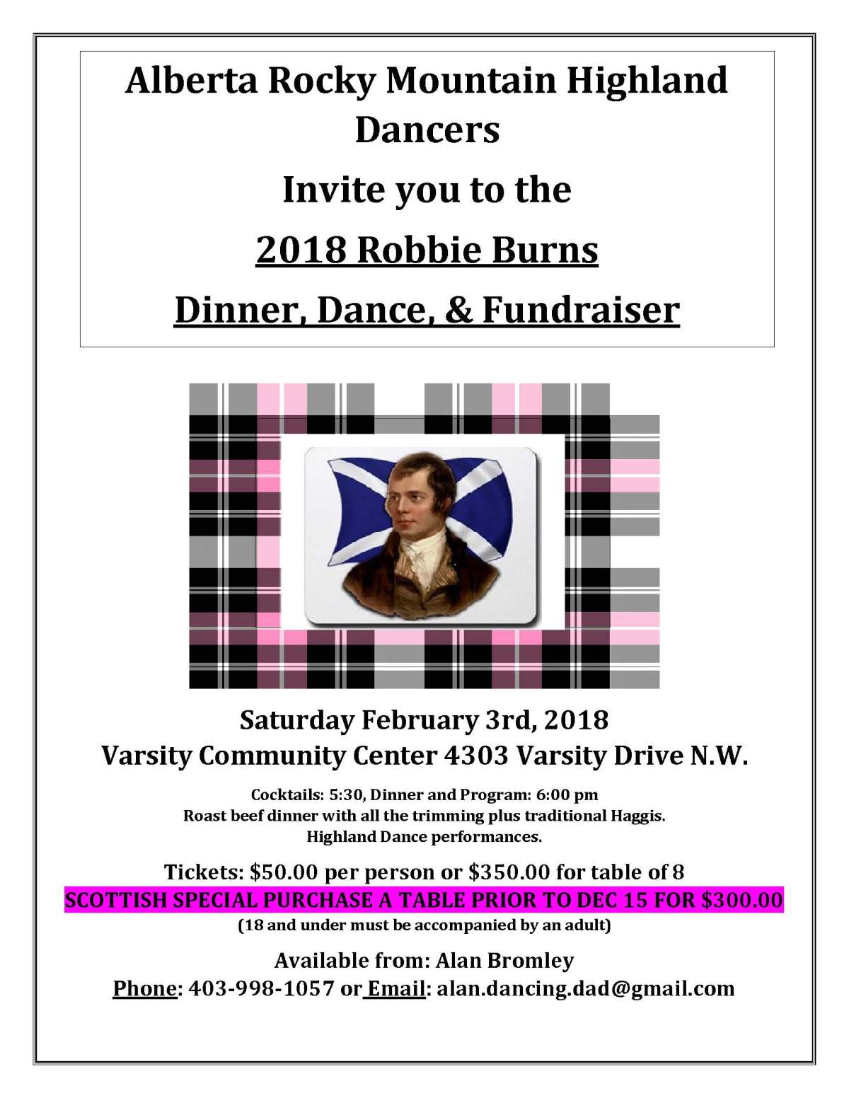 Alberta Rocky Mountain Highland Dancers Robbie Burns Dinner - image