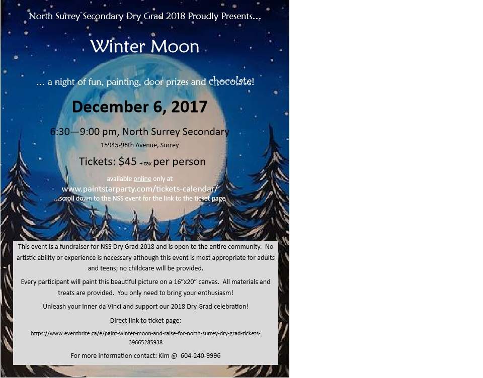 Paint Party – Winter Moon in support of North Surrey Secondary Dry Grad 2018 - image