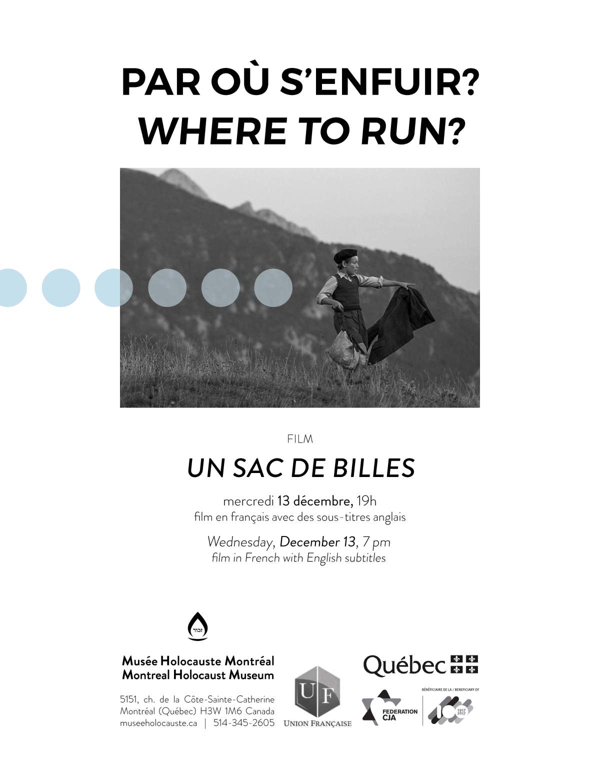 Film Screening: Un Sac de Billes - image