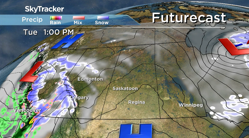 A high pressure system sliding by south of the city on Tuesday will help bring us back into some sunshine.