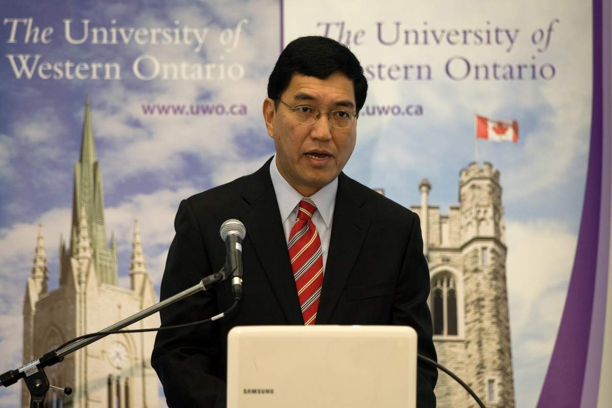Western University President Amit Chakma at a press conference in December 2011.