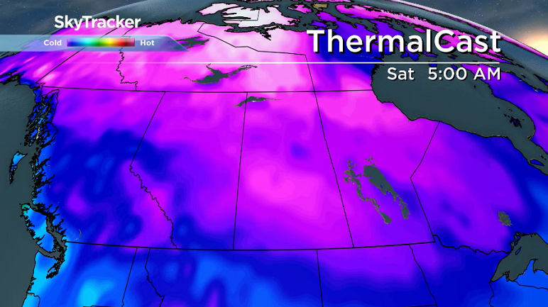 Arctic air slides back in to start the weekend Saturday morning.