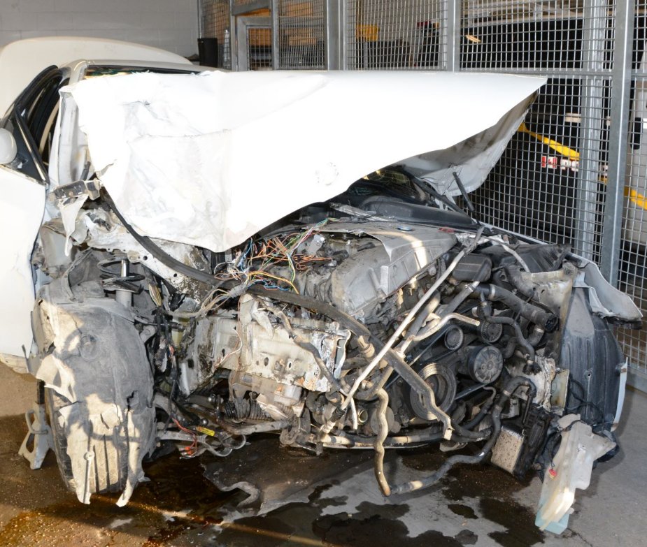 The diver of this car was impaired, but survived the crash. An MPI speaker series warns teens impaired driving often kills.