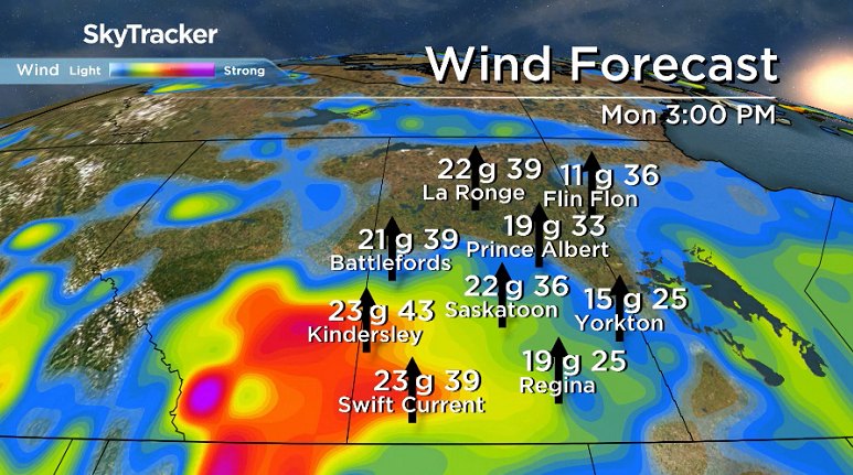 Breezy southerly winds kick in during the day on Monday, helping boost temperatures up to their warmest point so far this November.